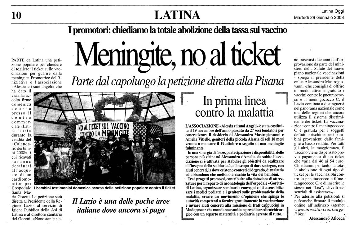 Latina Oggi 29.01.2008 Rassegna stampa sanita' provincia Latina Ordine Medici Latina