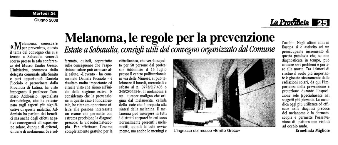 La Provincia 24.06.2008 Rassegna stampa sanita' provincia Latina Ordine Medici Latina