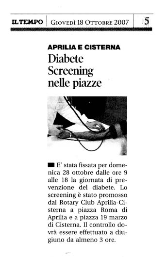 Il Tempo 18.10.2007 Rassegna stampa sanita' provincia Latina Ordine Medici Latina