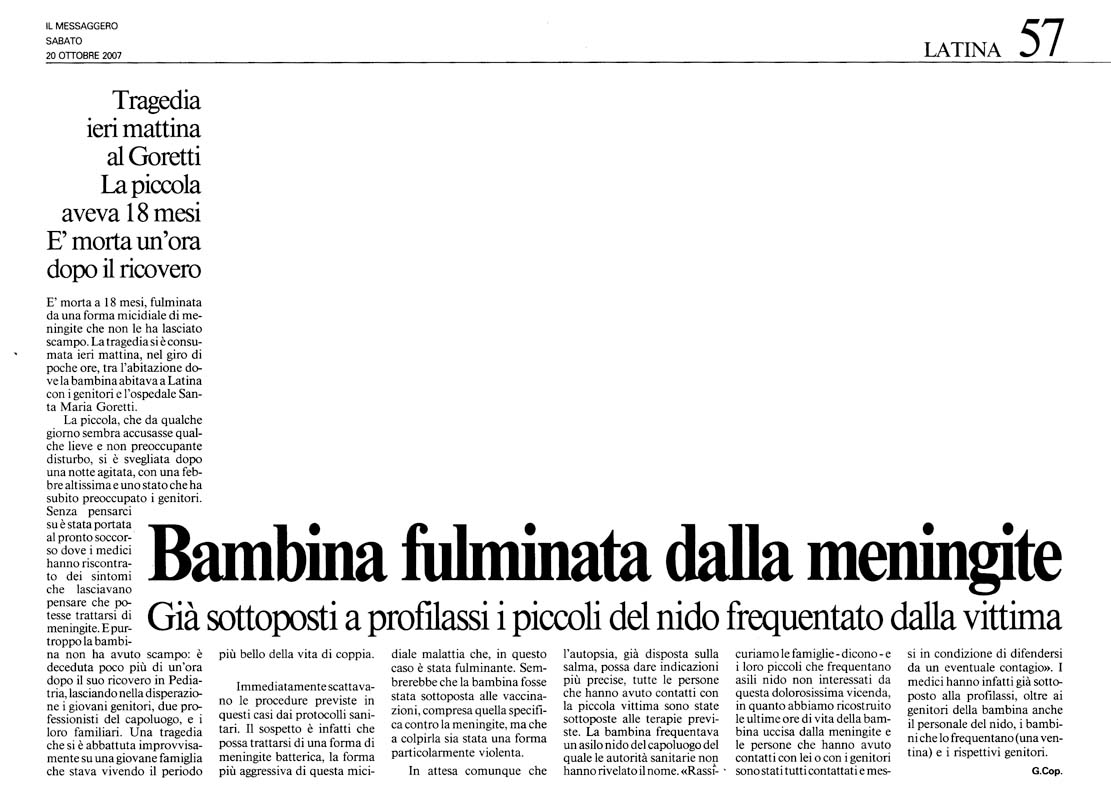 Il Messaggero 20.10.2007 Rassegna stampa sanita' provincia Latina Ordine Medici Latina