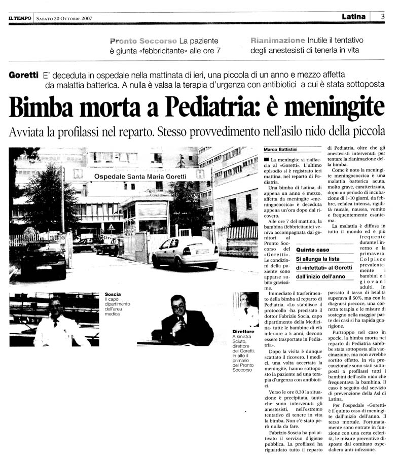 Il Tempo 20.10.2007 Rassegna stampa sanita' provincia Latina Ordine Medici Latina