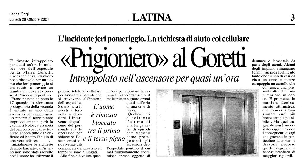 Latina Oggi 29.10.2007 Rassegna stampa sanita' provincia Latina Ordine Medici Latina