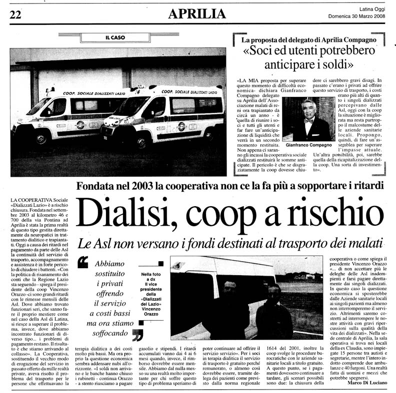 Latina Oggi 30.03.2008 Rassegna stampa sanita' provincia Latina Ordine Medici Latina