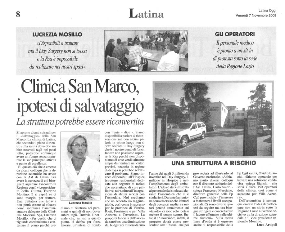 Latina Oggi 07.11.2008 Rassegna stampa sanita' provincia Latina Ordine Medici Latina